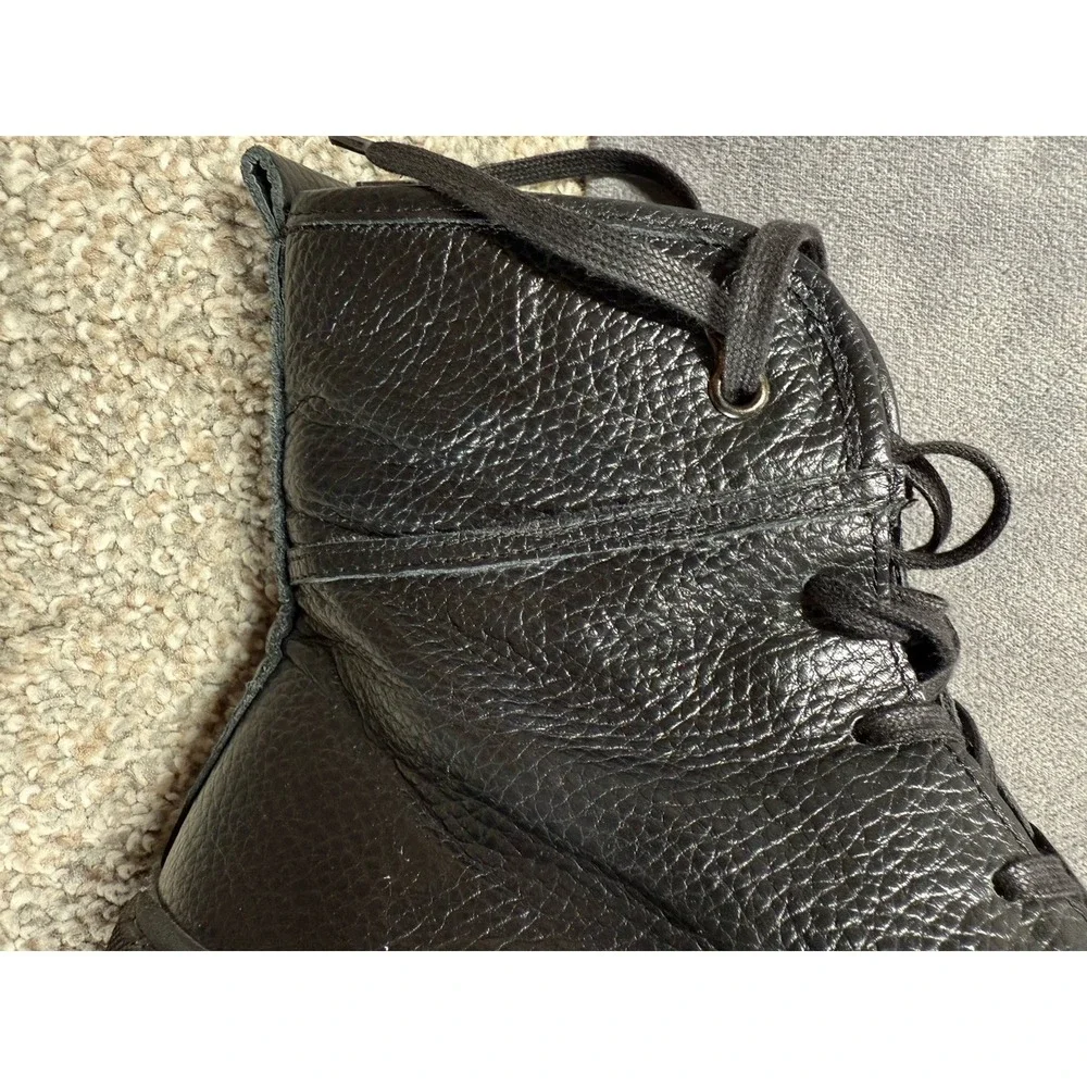 AllSaints Black Leather Combat Boots Platform Lug Sole Mens Black